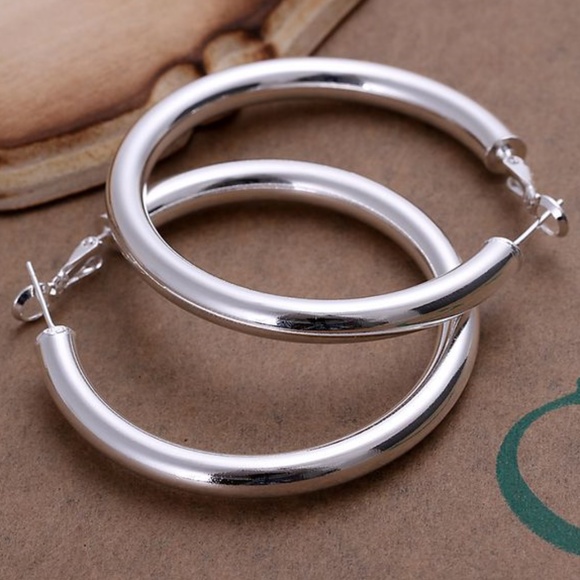 Earrings silver circle fashion bohema big - Picture 6 of 6